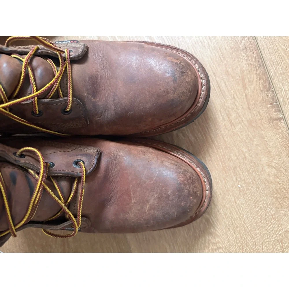 Red Wing 4420 Logger Boots Mens‎ 9.5 EE Brown Waterproof Steel Toe Vibram EH